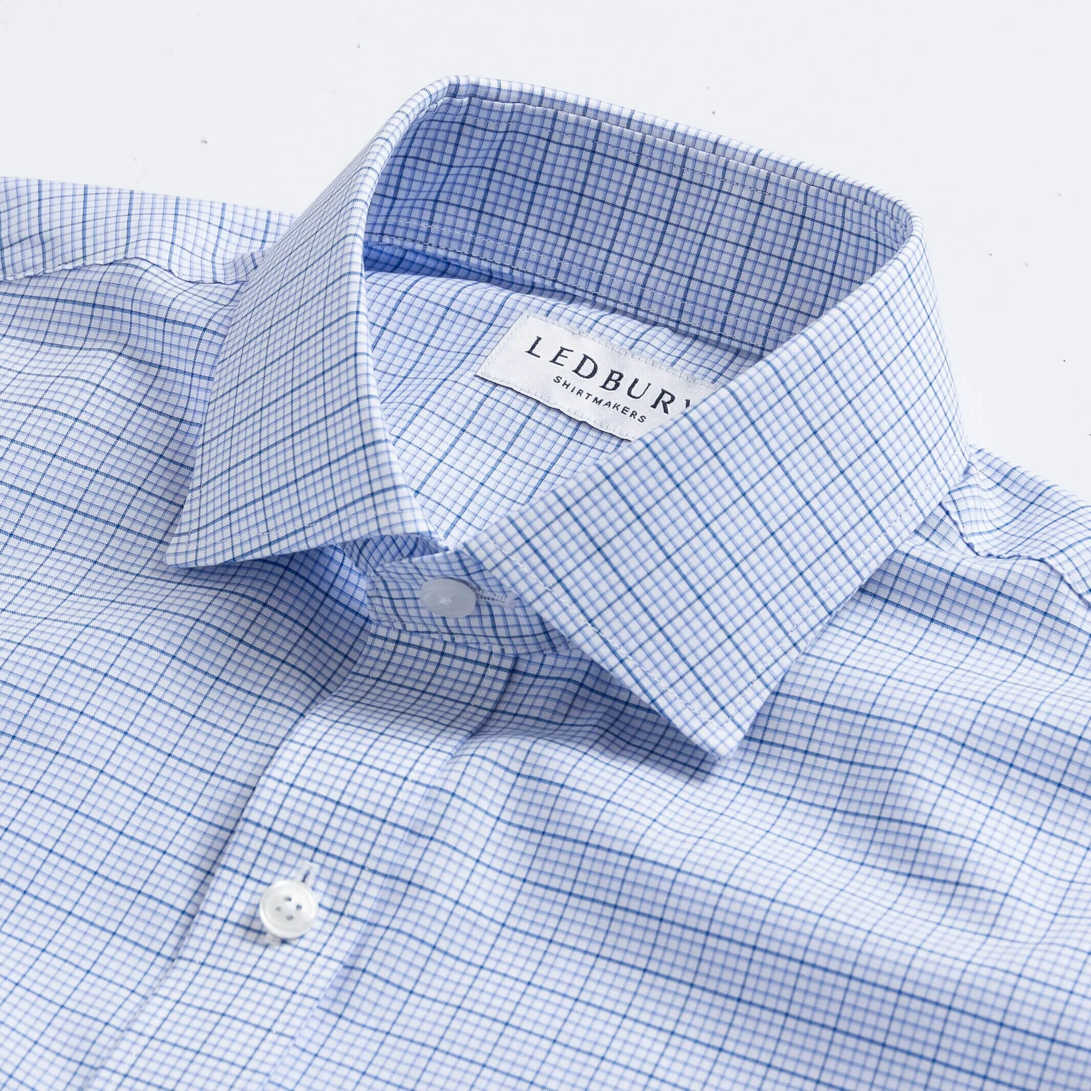 The Blue Kent Windowpane Check Custom Shirt