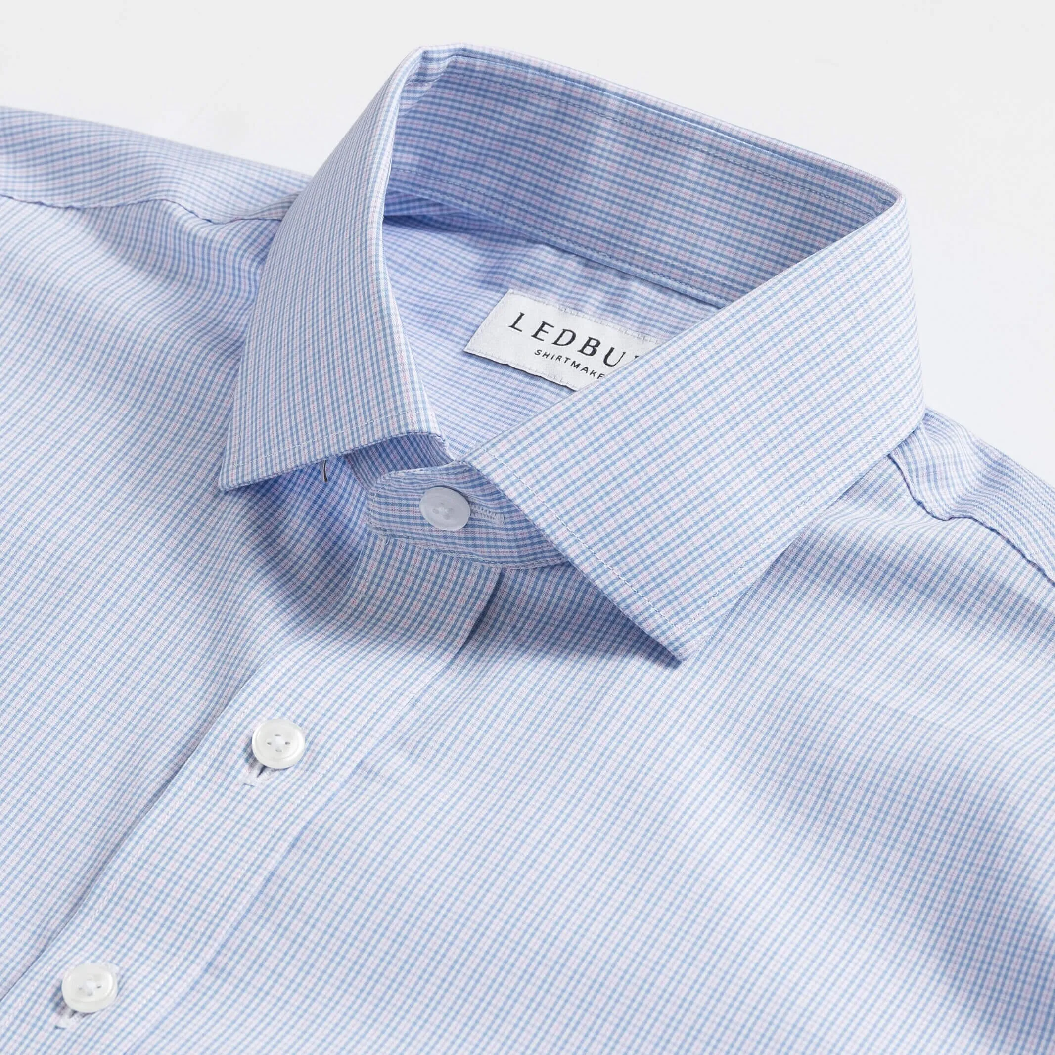 The Light Pink Kent Tattersall Custom Shirt