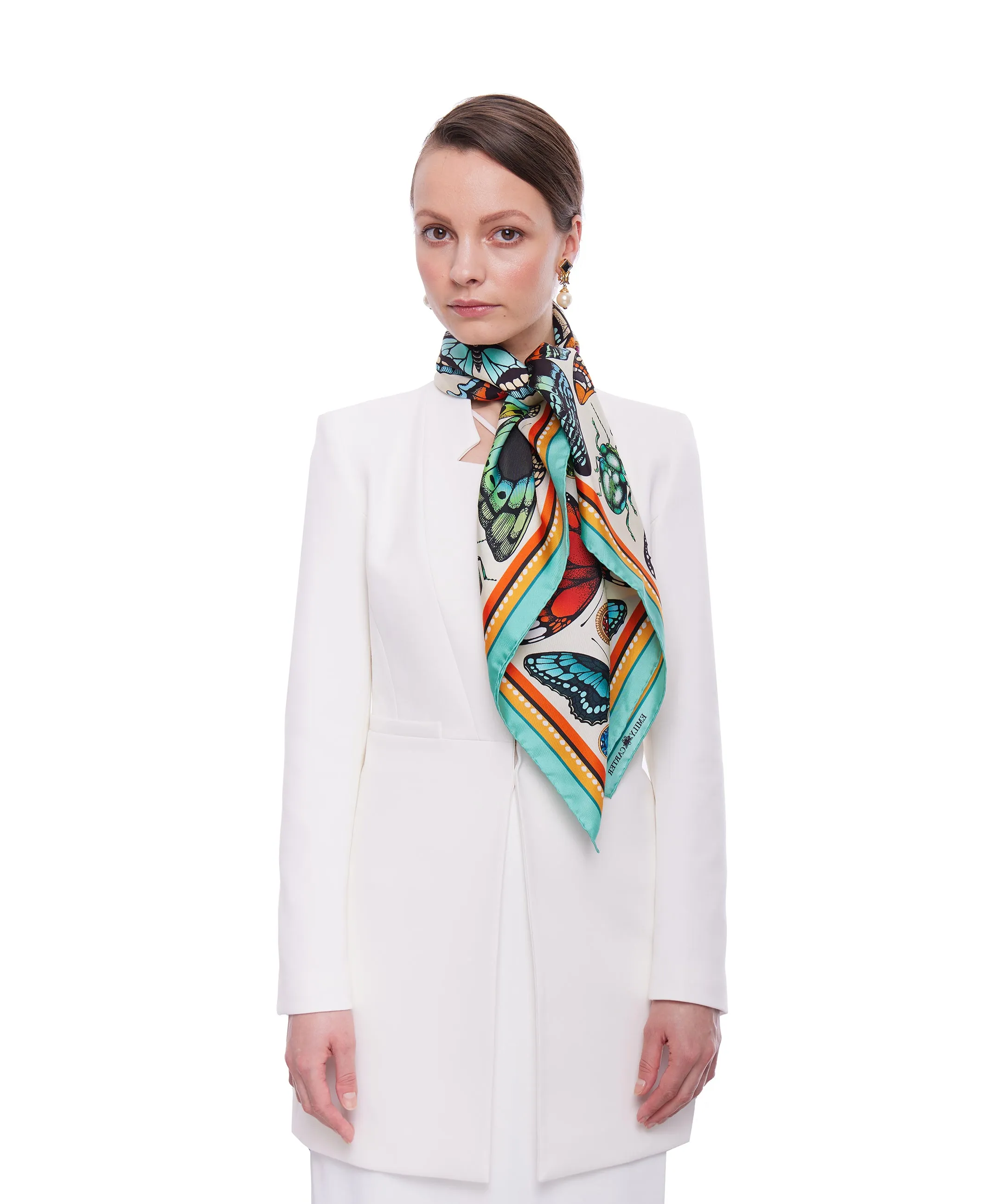 The Tropical Butterfly Silk Scarf | 65x65cm [Preorder]