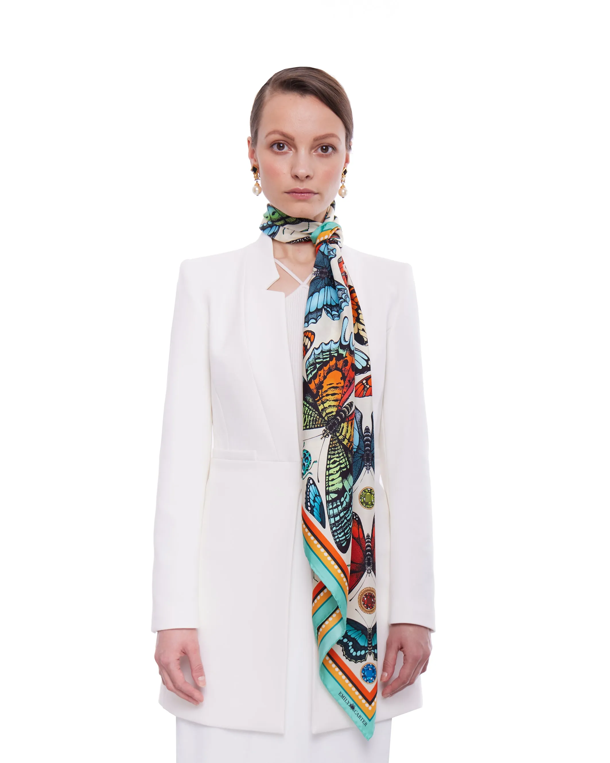 The Tropical Butterfly Silk Scarf | 65x65cm [Preorder]