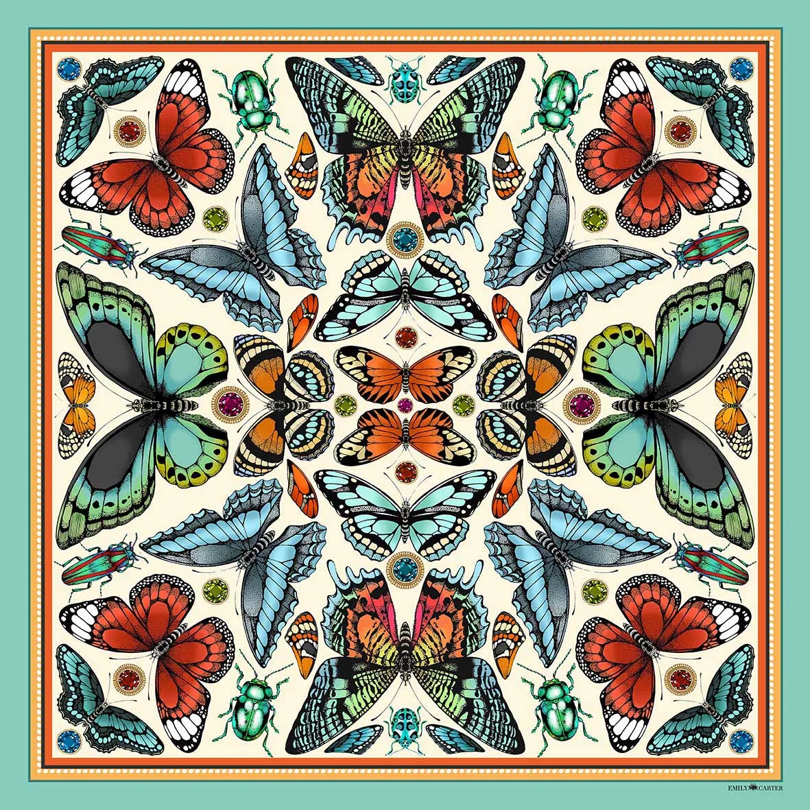 The Tropical Butterfly Silk Scarf | 65x65cm [Preorder]