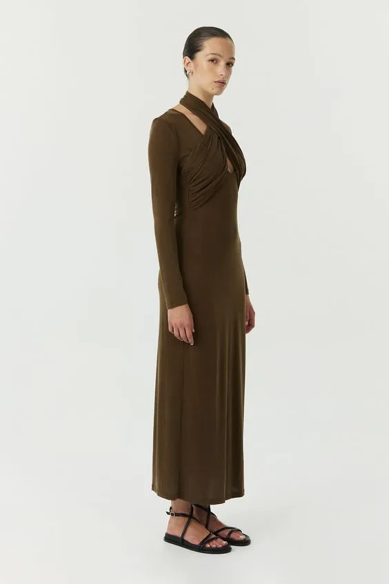 Third Form Wisteria Wrap Neck Maxi Dress