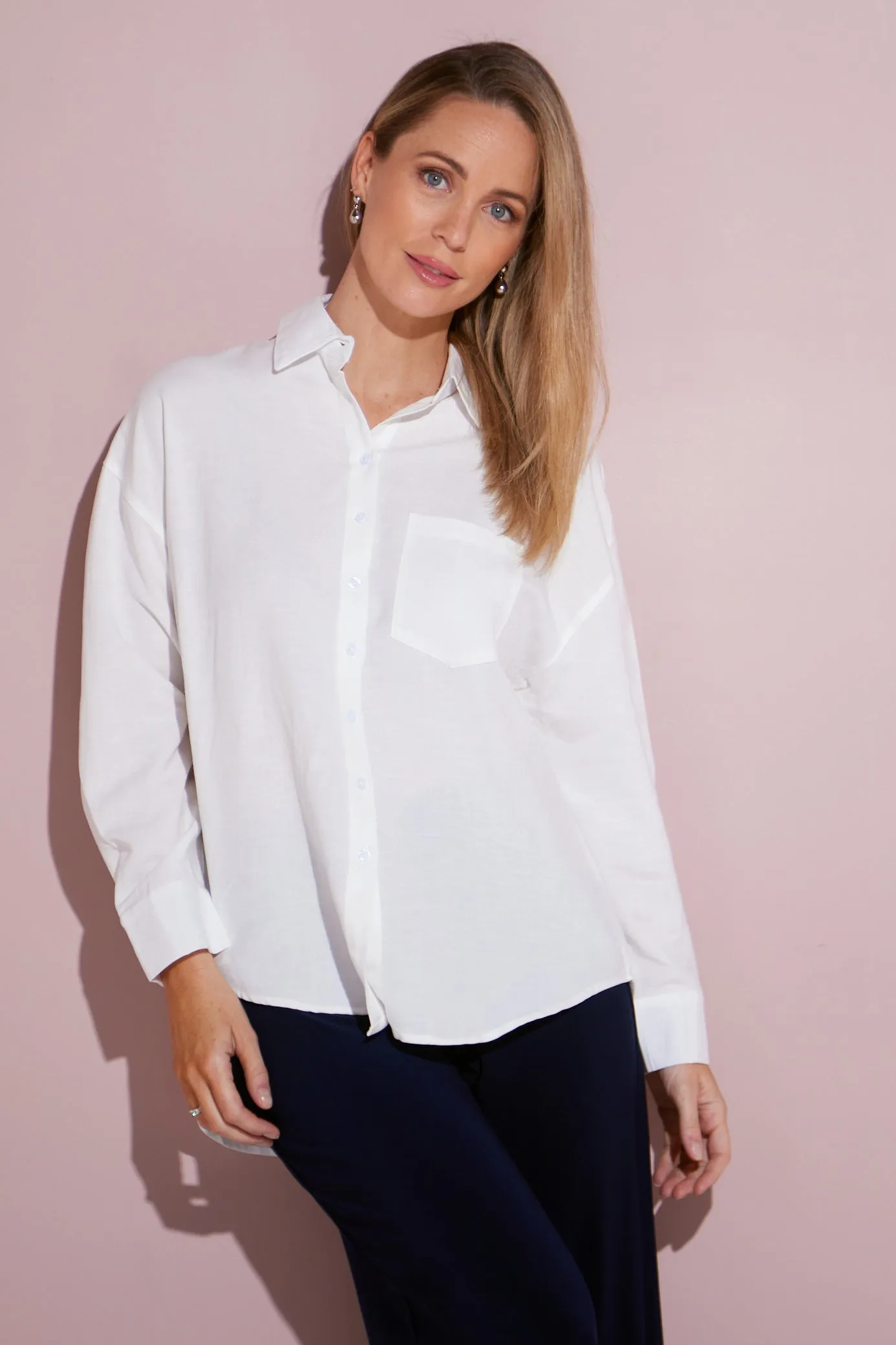 Tiffany Linen Essential Shirt - White