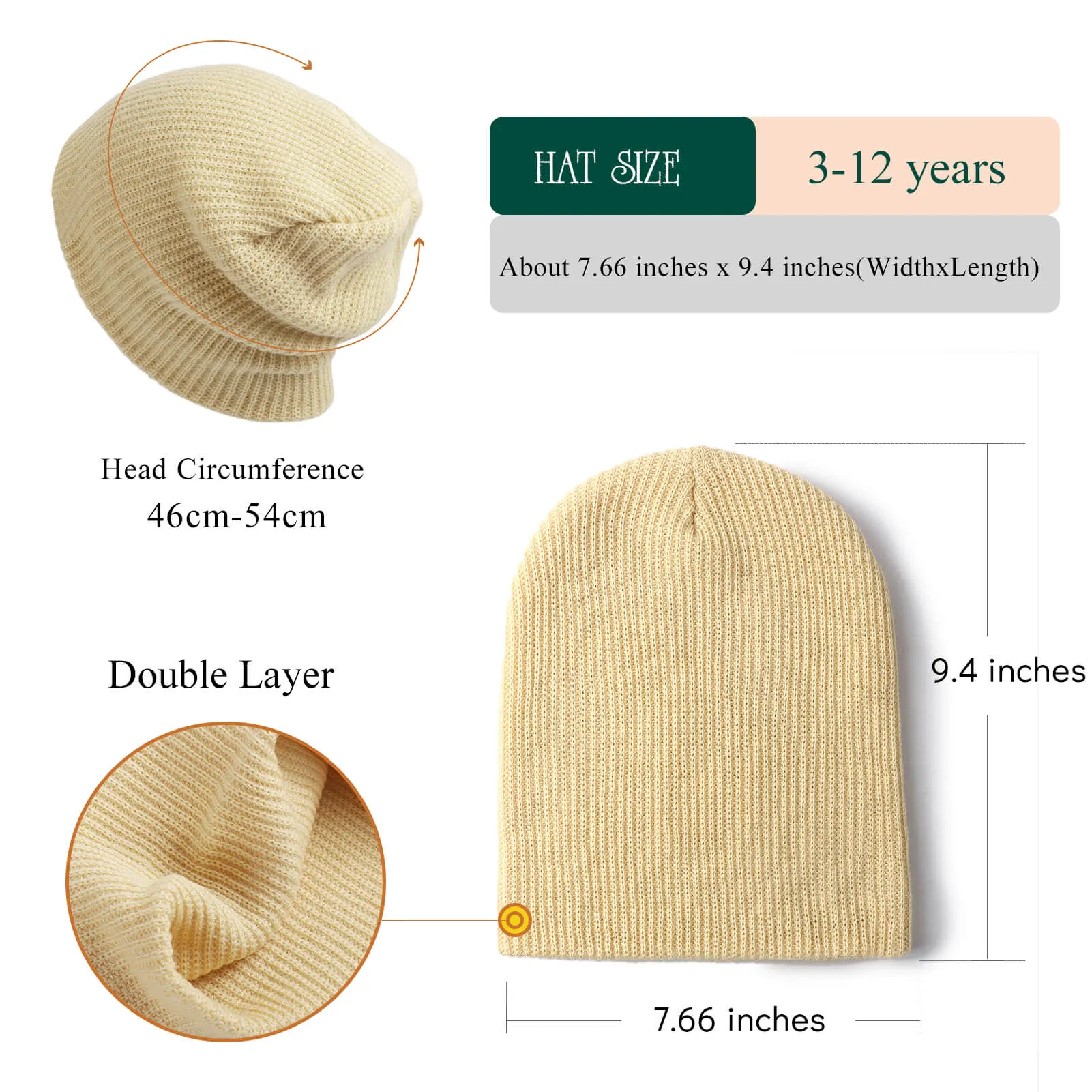 Toddler Beanie Winter Hats(3-12years)