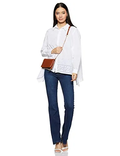 United Colors of Benetton Women's Quilted Regular fit Shirt (19P5BQF5QAB3_101_White_Small