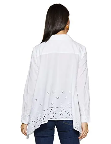 United Colors of Benetton Women's Quilted Regular fit Shirt (19P5BQF5QAB3_101_White_Small