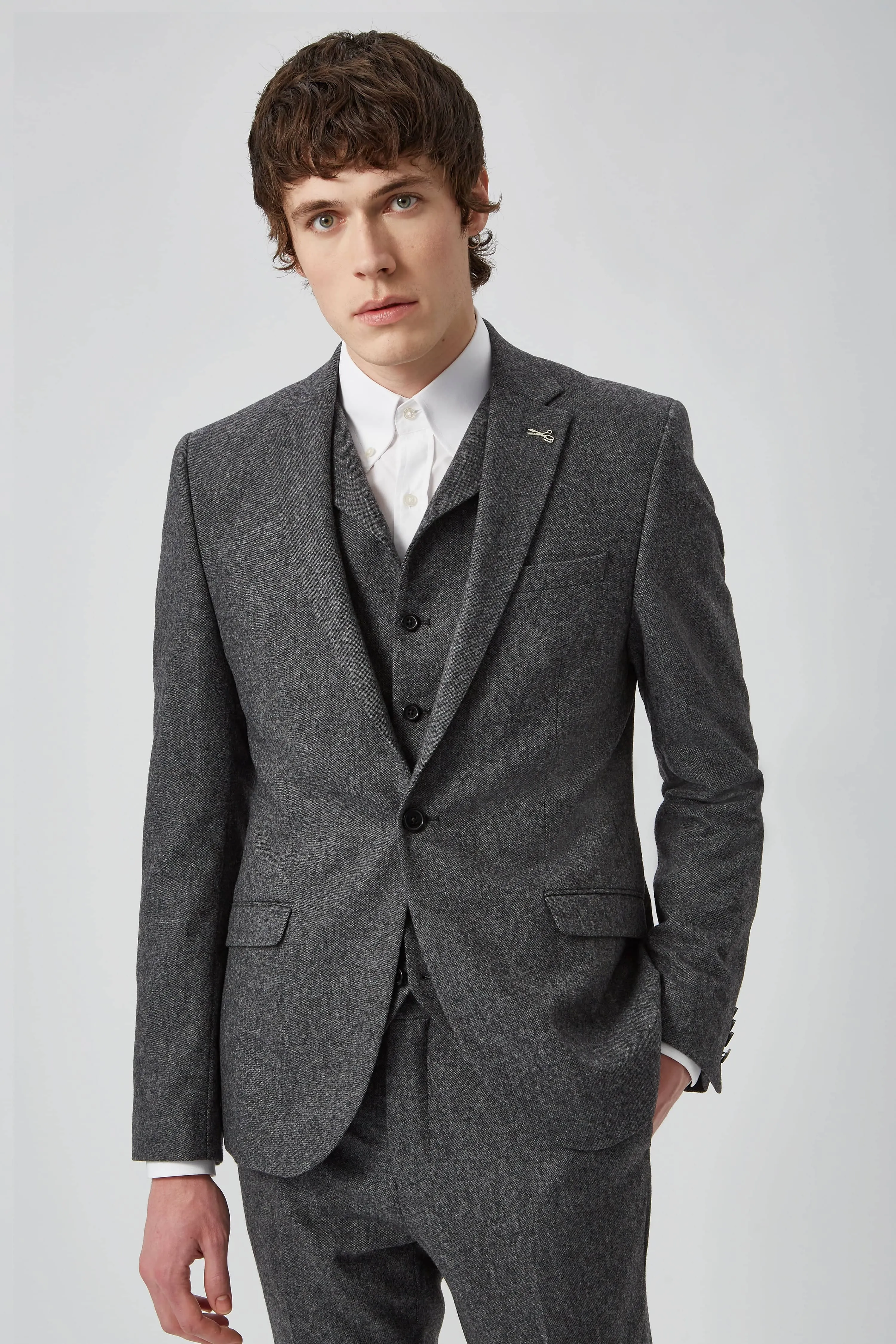 Uptown Slim Fit Grey Wool Jacket - ARCHIVE