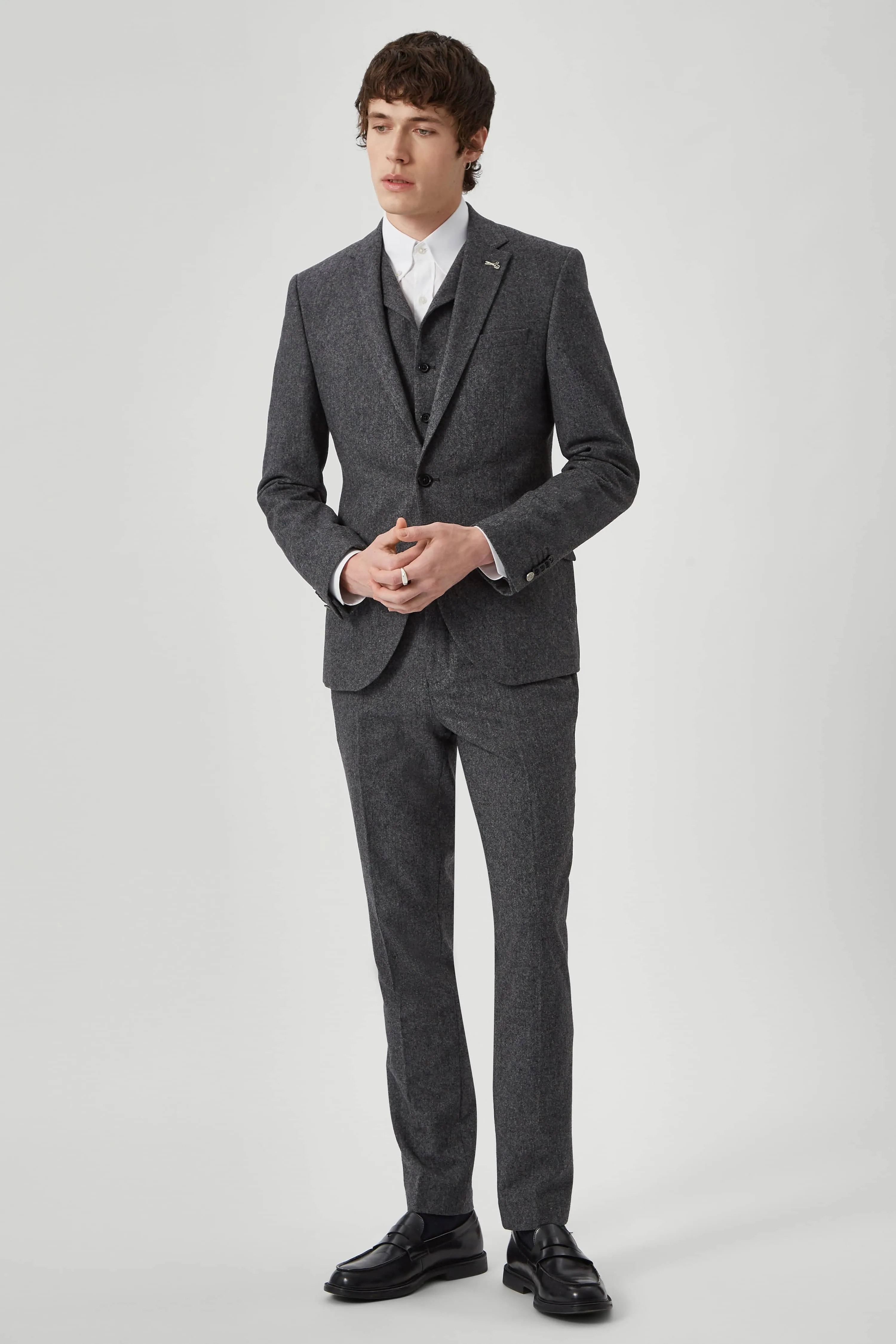 Uptown Slim Fit Grey Wool Jacket - ARCHIVE