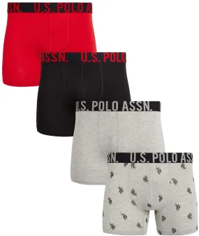 U.S. Polo Assn. Men's 4-Pack Cotton Stretch Boxer Briefs