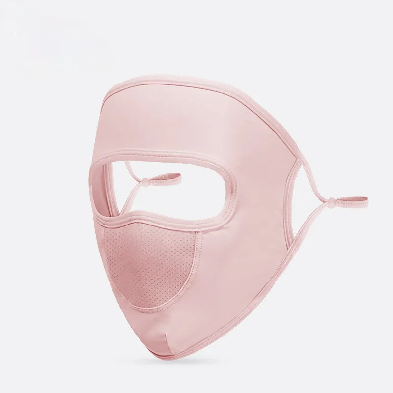 UV Protection Women Sun Mask Full Face Mask Ice Silk Adjustable Breathable Mask Dustproof