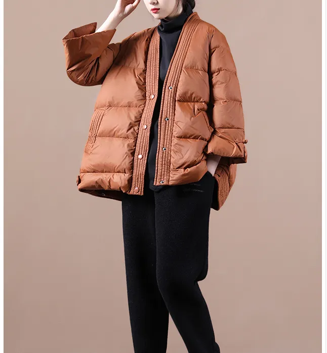 V Neck Women Winter Puffer Coat Jacket Winter Women Down Coat 11008