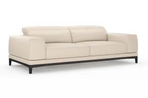 Valencia Valletta Top Grain Leather Wide Seats Sofa, Beige