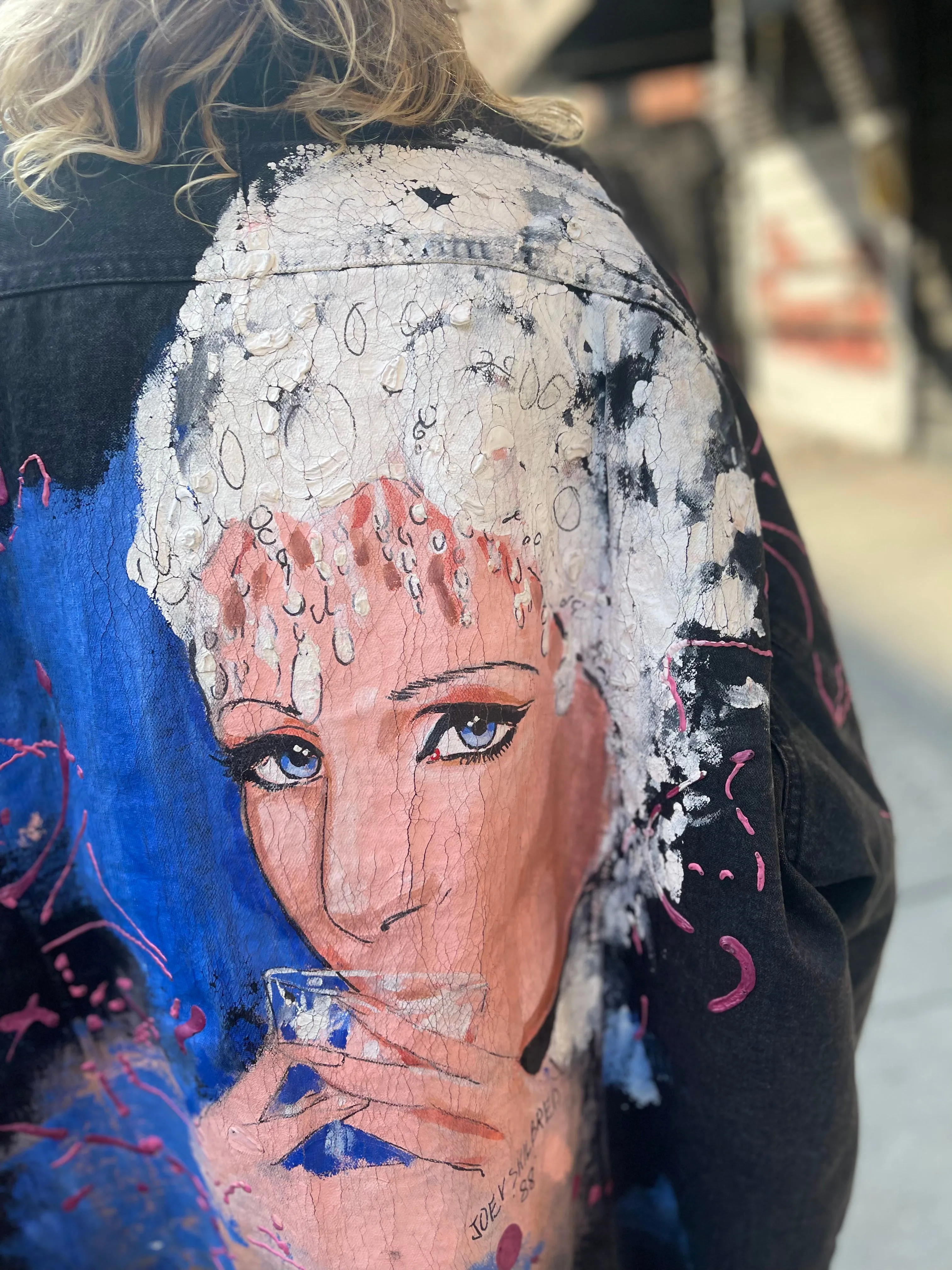 Vintage 80s Painted Barbara Streisand Coat