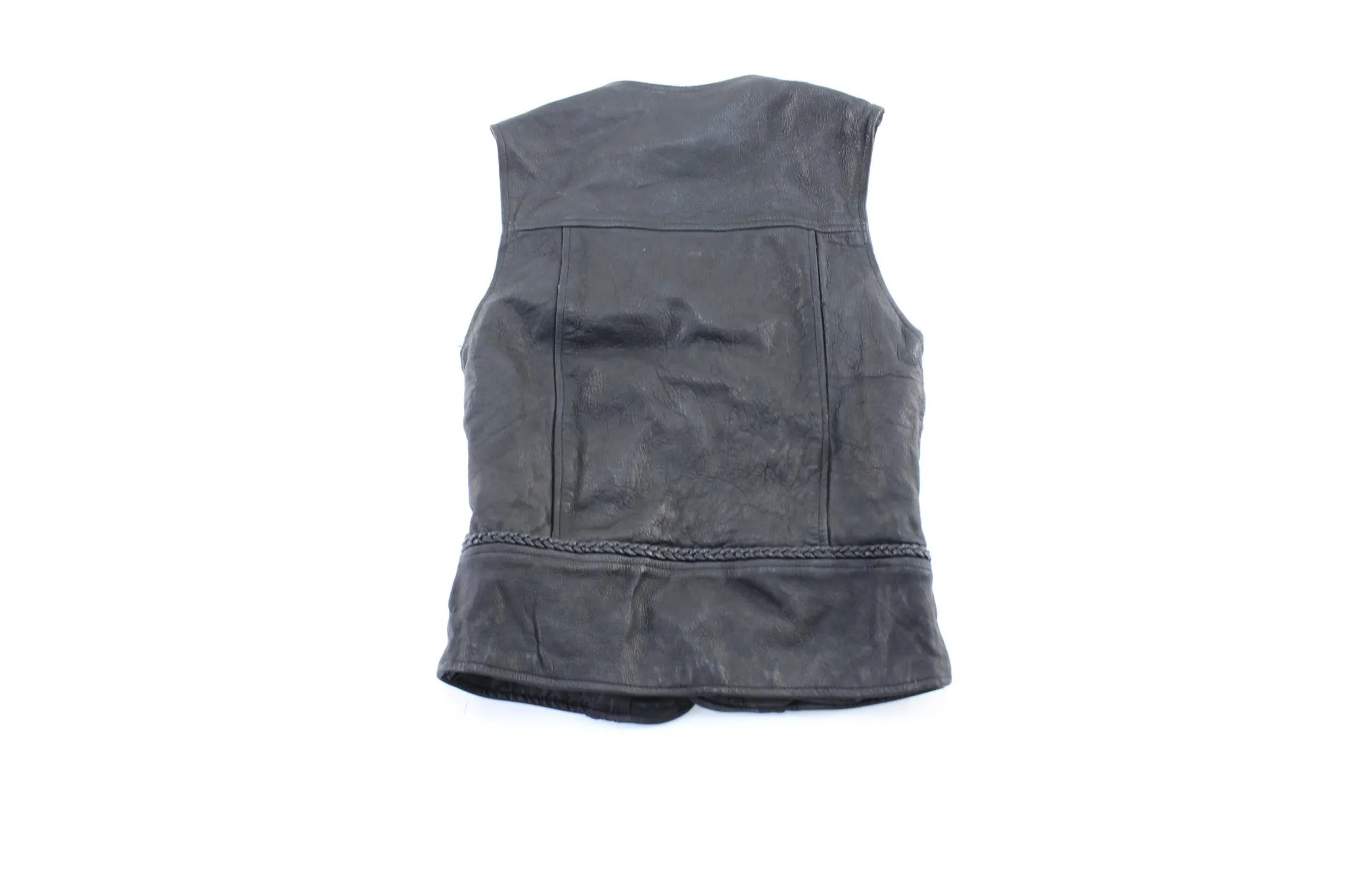 Vintage Pro-Rider Leather Black Vest