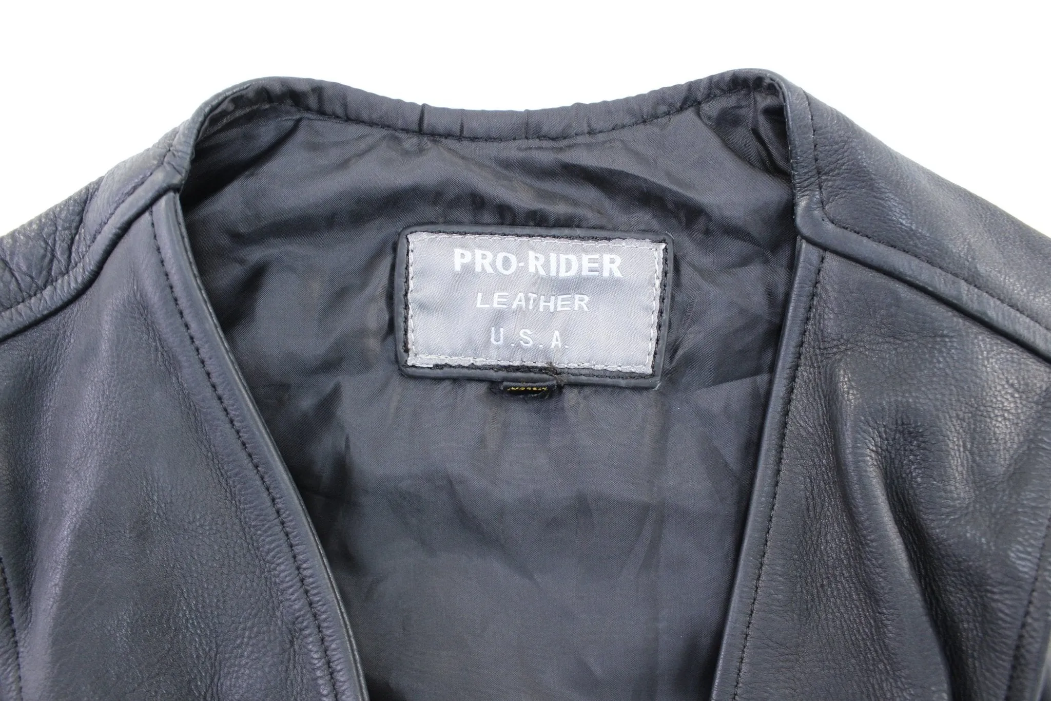 Vintage Pro-Rider Leather Black Vest