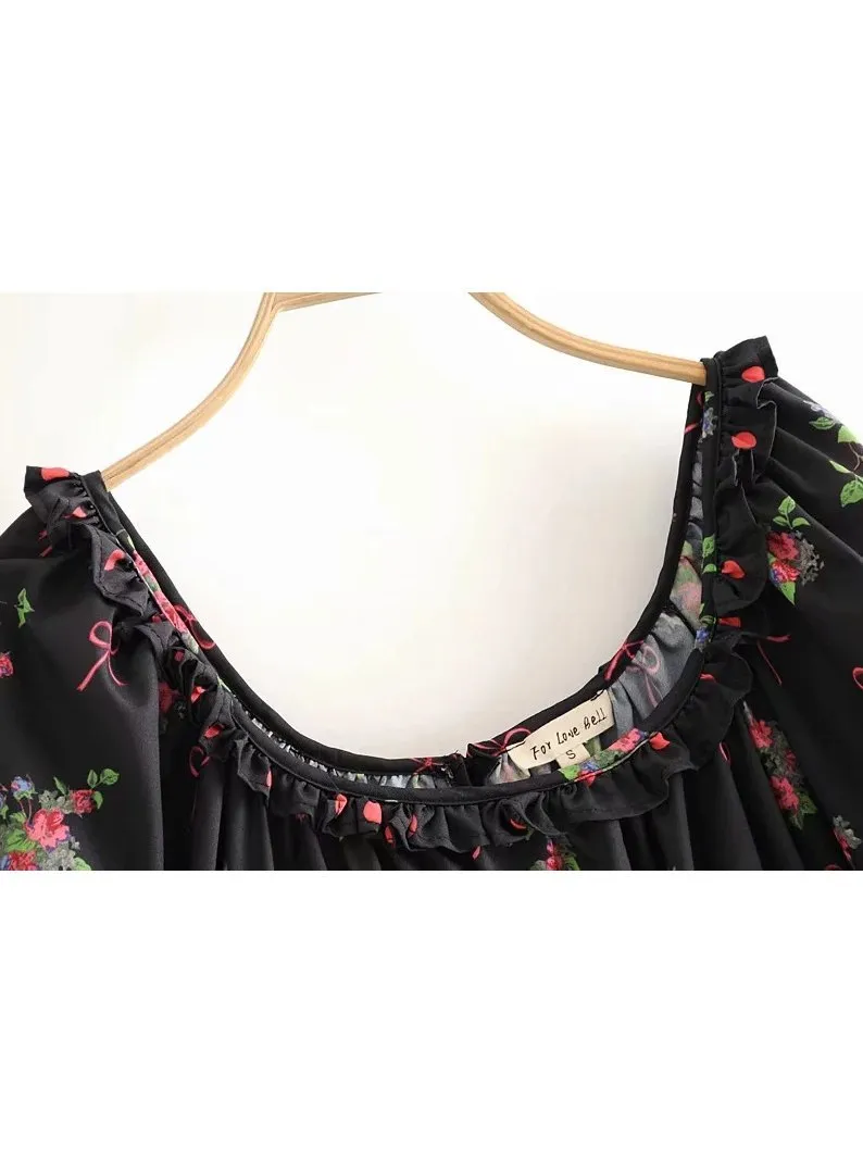 Virginia Embroidered Hi-low Peasant Dress