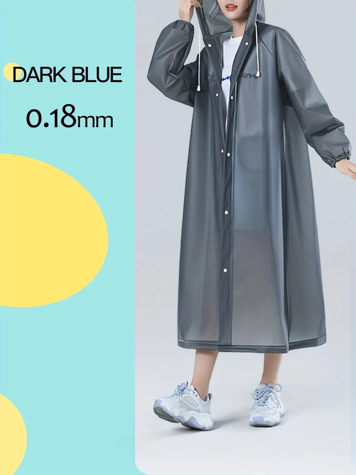 Waterproof Long Raincoat Poncho - Adult Outdoor Rainwear for Climbing and Hiking - Durable, Fashionable, Basic Style with Portable Design