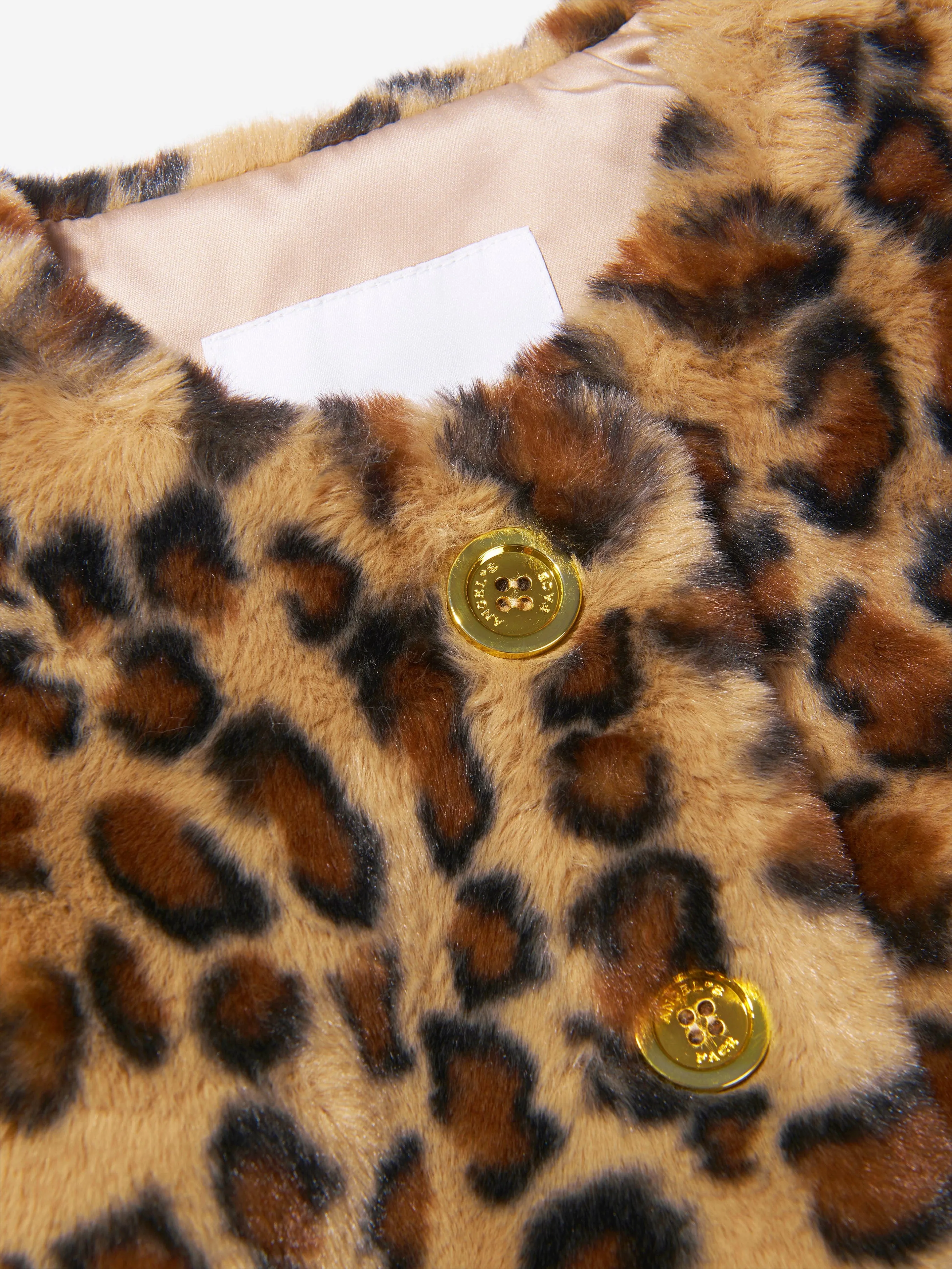 Wear A Label Girls Jill Faux Fur Leopard Gilet