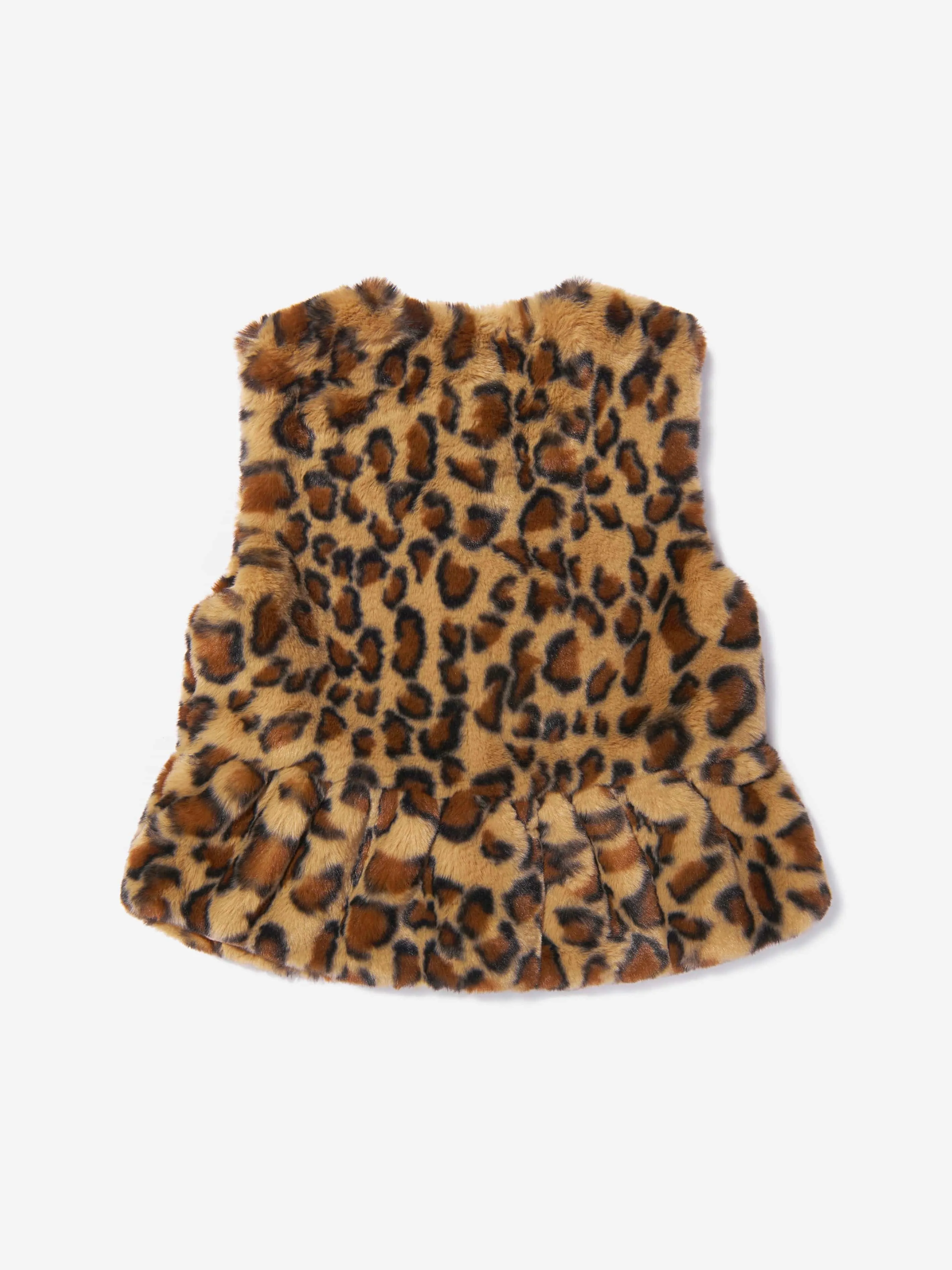 Wear A Label Girls Jill Faux Fur Leopard Gilet