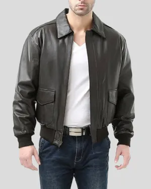 Wilt Black Bomber Leather Jacket