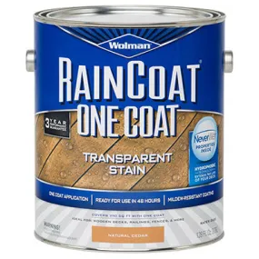 Wolman 288337 RainCoat One Coat Transparent Stain, 1-Gallon, Natural Cedar