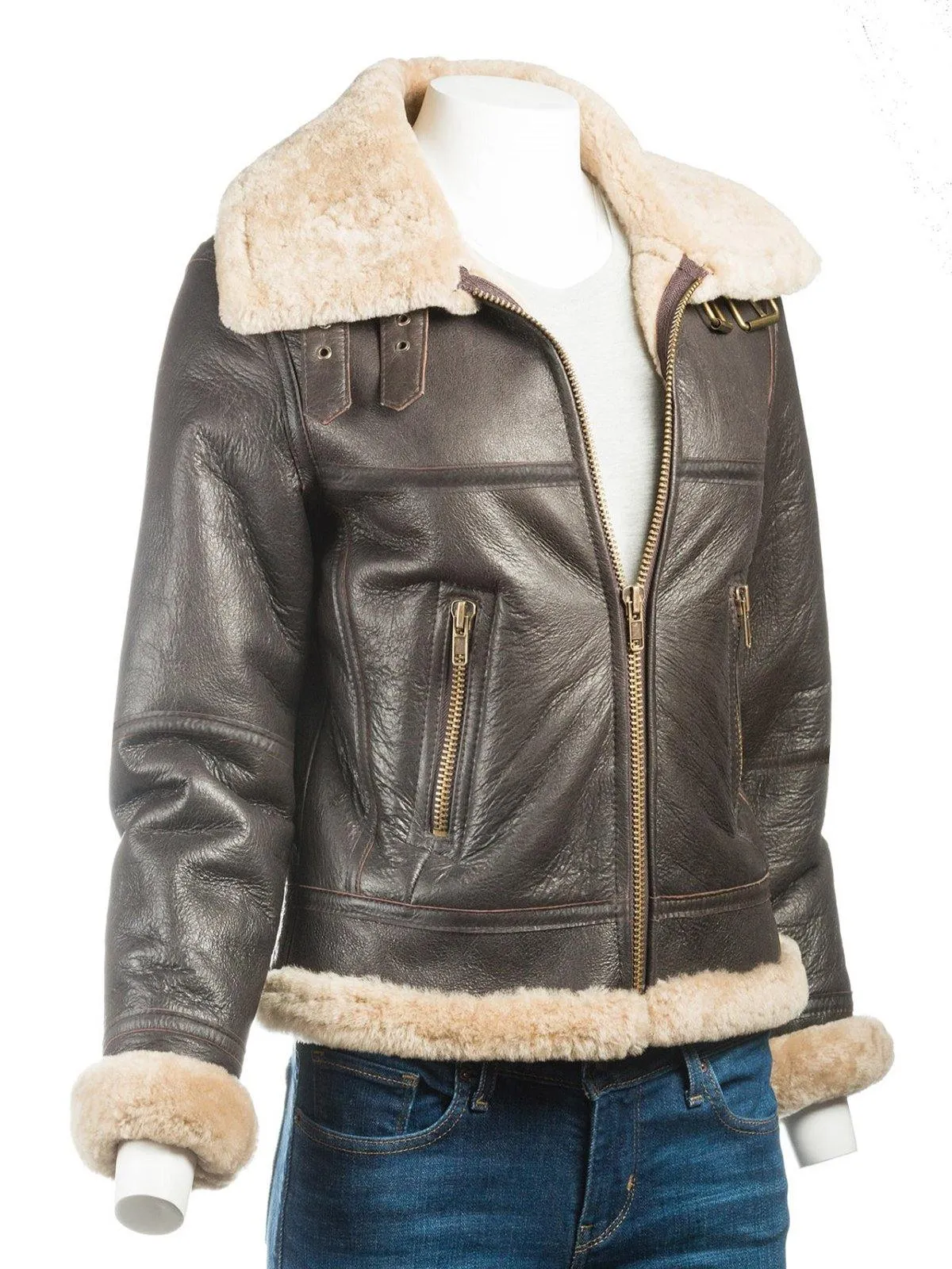 Women B3 Bomber Sheepskin Jacket