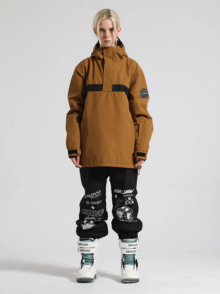 Women's Brown Pullover Ski Suit