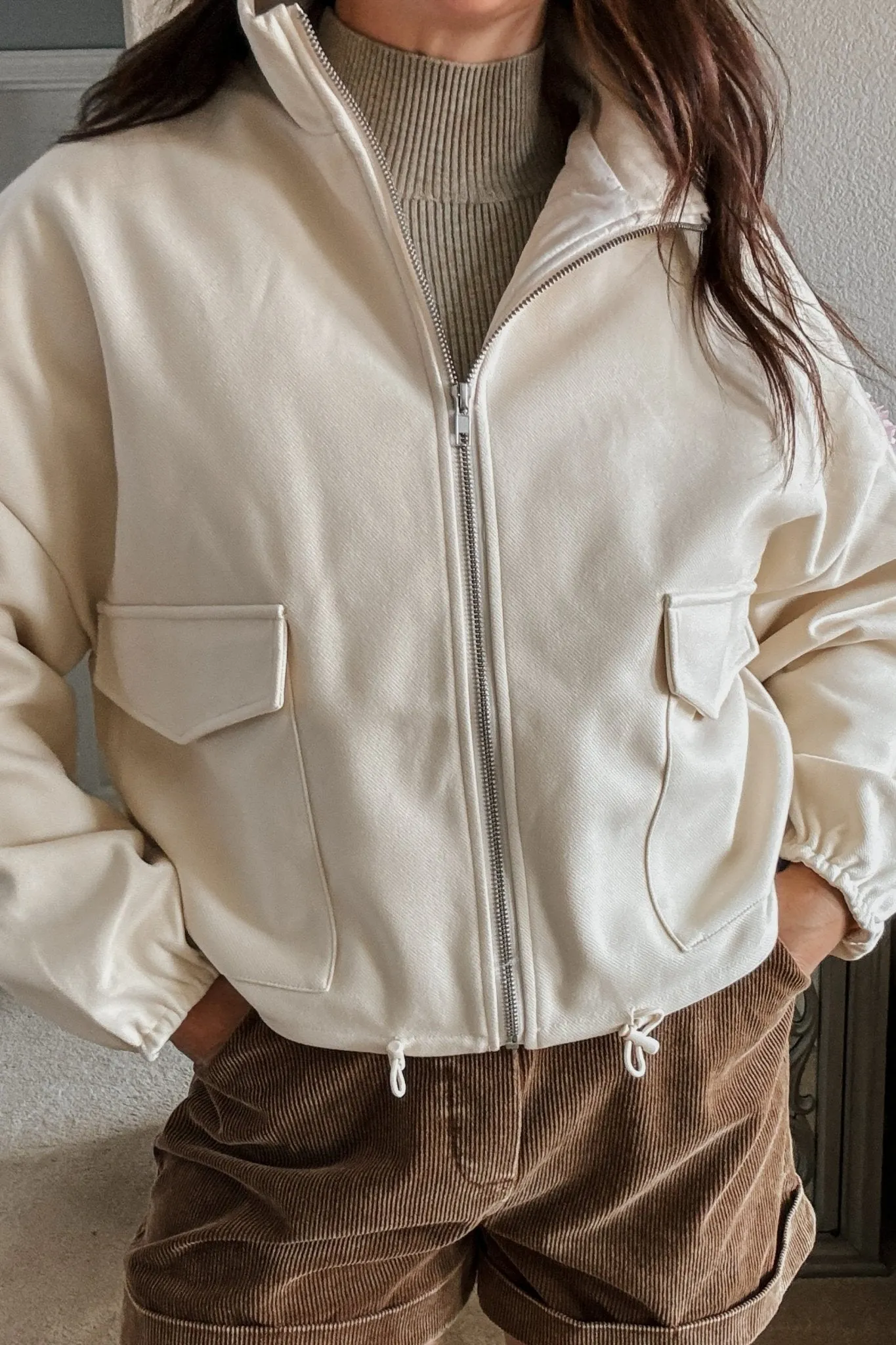 Women's Kendall Quilted Neutral Style Jacket Coat | Outerwear | Cream White