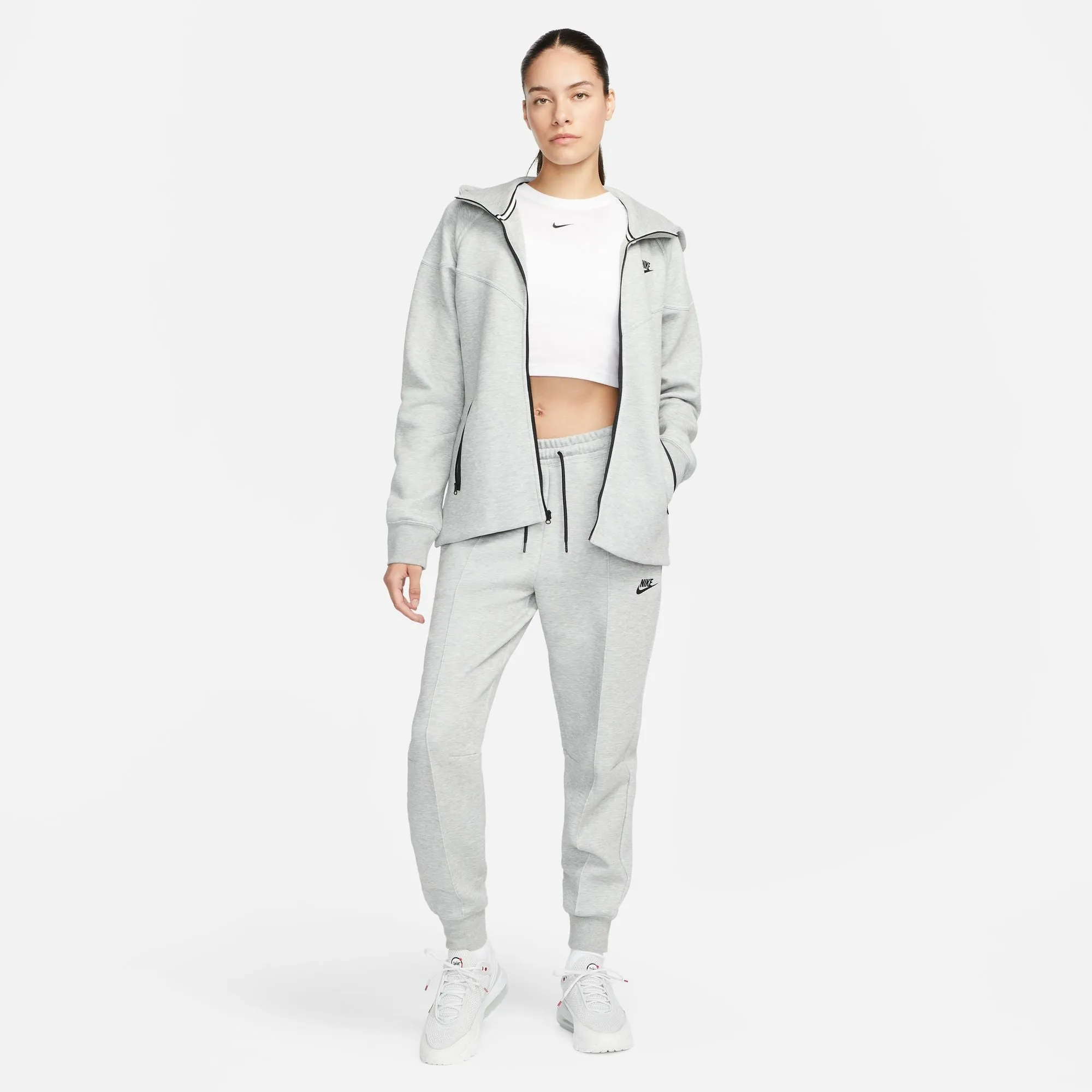 Women's Nike Sportswear Tech Fleece Windrunner - DK GREY HEATHER/BLACK