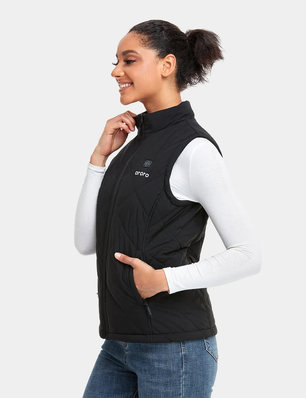 Women's Quilted Heated Vest - Black