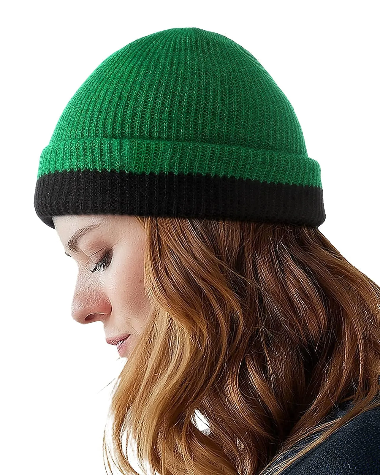 Womens Winter Knitted Beanie Hats Reversible Soft Warm Hat for Men