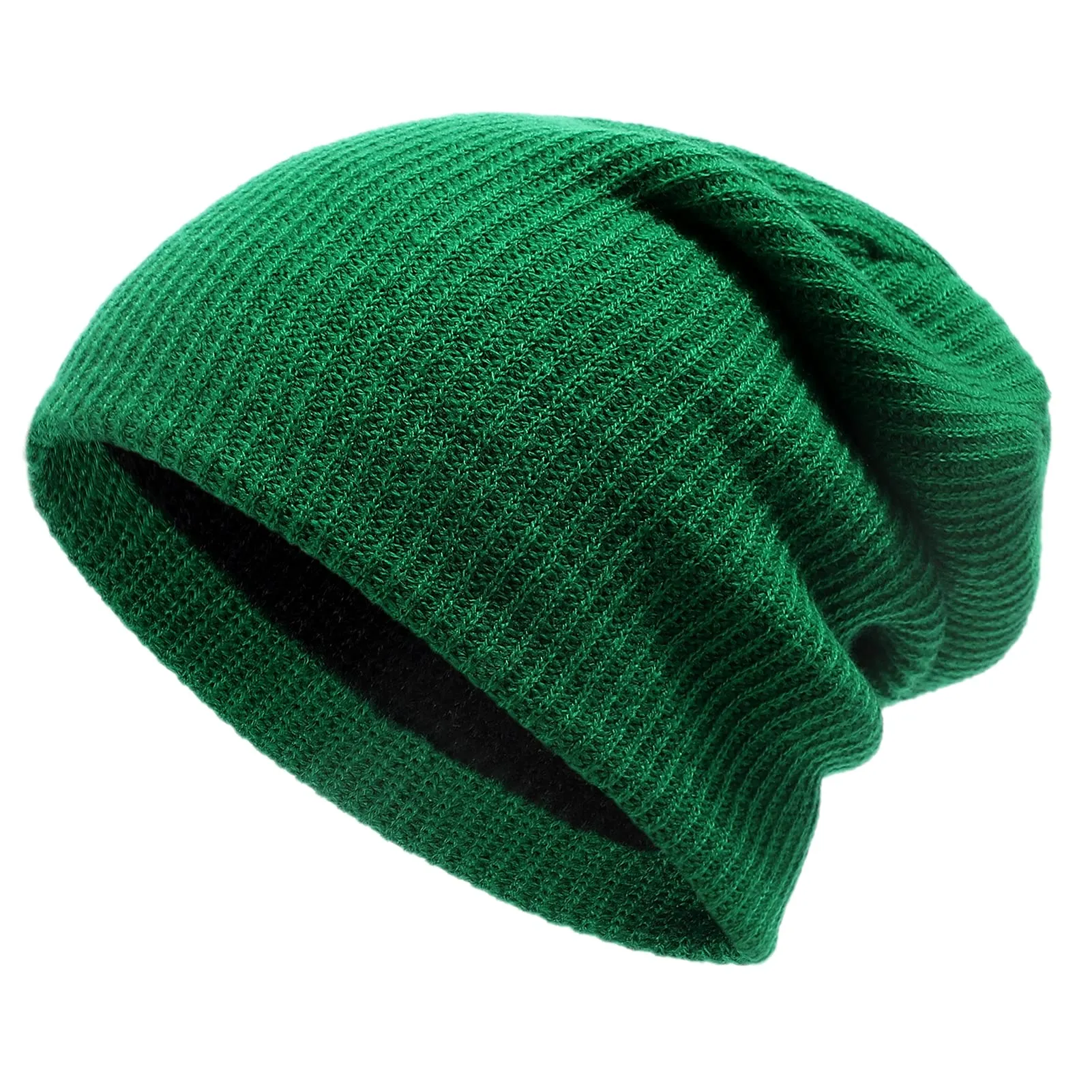 Womens Winter Knitted Beanie Hats Reversible Soft Warm Hat for Men