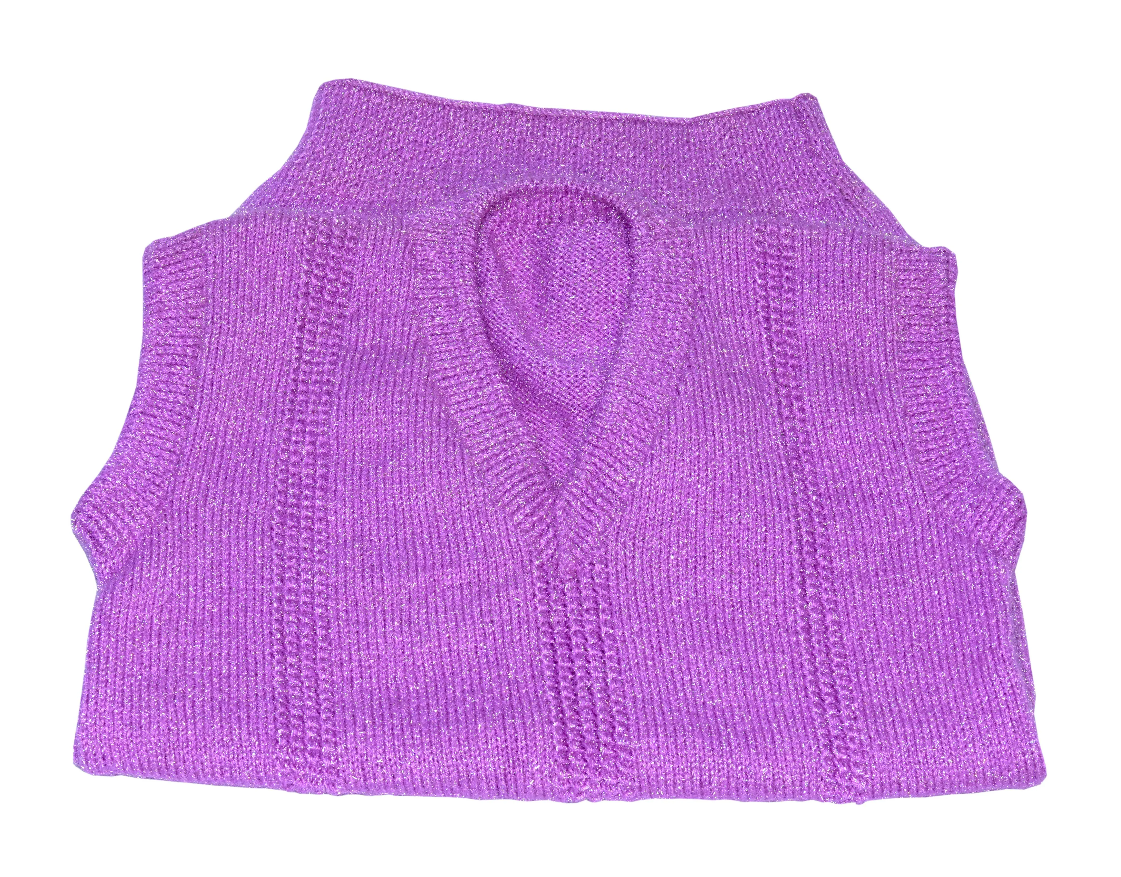 Woolen Handmade purple color Half sweater for Men free size