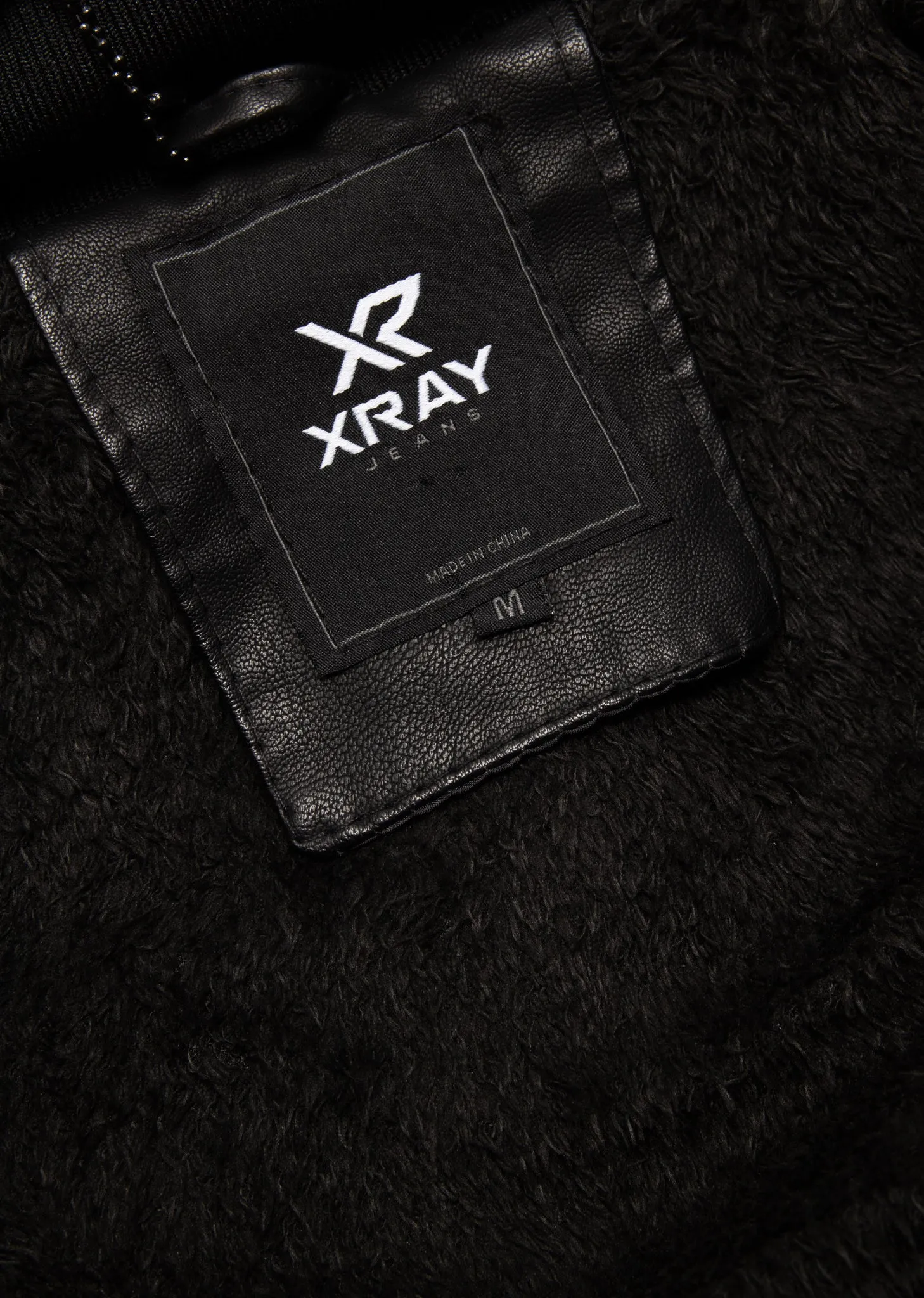 X RAY Men's Utility Leather Jacket With Faux Shearling Lining